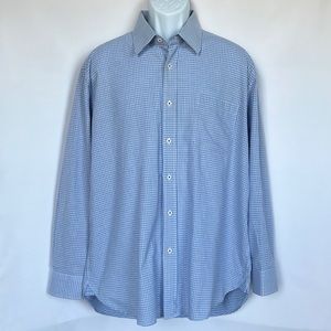 XMI Sz 17 1/2 Blue Checkered Dress Shirt